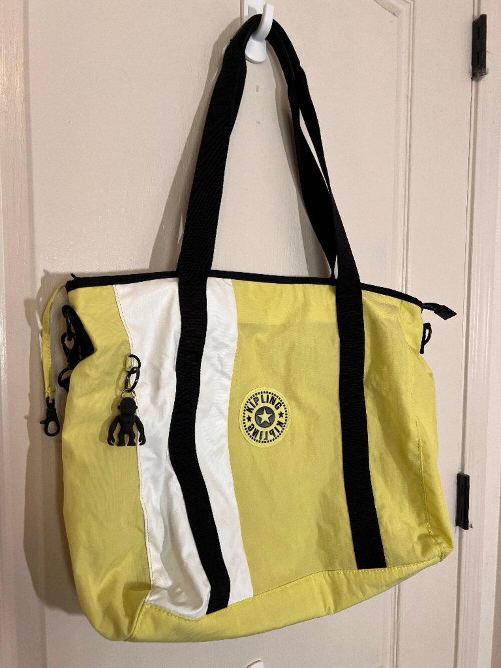 Kipling Lime Green and White Tote Bag